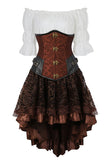 Women's Steampunk Top Corset Skirt Set - White - 1 / Steampunk / Shirt - 6XL - Polyester - image 10