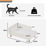 Luxury Dog Cat Raised Chaise Lounge - White - 1 / Chase Pet Lounge / Medium - Plush - image 13