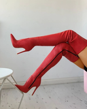 Funki Buys | Boots | Women's Above Knee High Stilett... - Black : Stiletto Over The Knee Boots / 43 B / PU Leather - image 15
