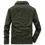 Men's Military Warm Winter Fleece Jacket - Khaki - Military Style Jacket - 8XL(110-120Kg) - Polyester Cotton - image 4