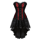 Women's Victorian Gothic Corset Skirt Set - Red - 3 /  Corset Skirt Set - 6XL - Polyester - image 11