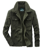Men's Military Warm Winter Fleece Jacket - Khaki - Military Style Jacket - 8XL(110-120Kg) - Polyester Cotton - image 10