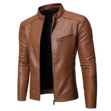 Men's Women's Slim PU Leather Jacket - Black - Jacket - 4XL - PU Leather - image 17