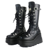 Women's New Gothic Style Platform Boots - Black - 1 - Patent - Boots - 10 B - PU Leather - image 26