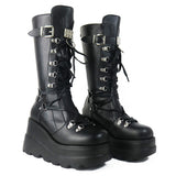 Women's New Gothic Style Platform Boots - Black - 1 - Patent - Boots - 10 B - PU Leather - image 37