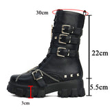 Women's New Gothic Style Platform Boots - Black - 1 - Patent - Boots - 10 B - PU Leather - image 40