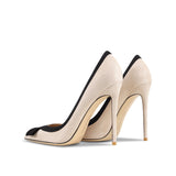 Women's Faux Leather Bow Knot Stilettos - Apricot - 1 / Suede / 12cm - 45 B - PU Leather - image 21