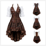Women's Steampunk Top Corset Skirt Set - White - 1 / Steampunk / Shirt - 6XL - Polyester - image 18