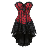 Women's Victorian Gothic Corset Skirt Set - Red - 2 /  Corset Skirt Set - 6XL - Polyester - image 10