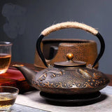 Cherry Blossoms Cast Iron Tea Kettle - Black - 1 / Cherry Blossom Red / Teapot - Medium - Cast Iron - image 9