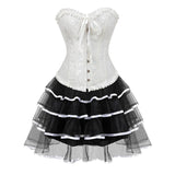 Women's Victorian Corset Dress 2Pcs Set - Black - 1 / Corset / Black Skirt - 6XL - Polyester - image 32