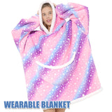 Unisex Soft Multi Print - Pink - Adult / Stripes / Wearable Blanket Hoodie - Adult Free Size - Plush - image 36