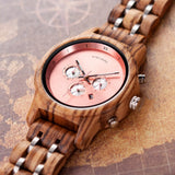 Men's Women's Elegant Wood Watches - Pink - Quartz Watch - Medium - Wood - image 3