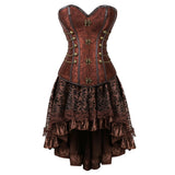 Women's Steampunk Top Corset Skirt Set - White - 1 / Steampunk / Shirt - 6XL - Polyester - image 8