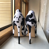 Women's High Animal Print Stilettos Flock - Green - 1 / 12cm / Stilettos - 42 B - PU Suede Leather - image 33