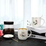 Mr and Mrs Coffee Mugs Bridal Gift-Set - White/Black - Mr and Mrs 2 Cup Set - 400ml - Ceramic - image 27