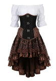 Women's Steampunk Top Corset Skirt Set - White - 1 / Steampunk / Shirt - 6XL - Polyester - image 11