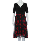 Funki Buys | Dresses | Women's Floral Chiffon Midi Wrap Dress - Red - Party Cocktail Dress / Polyester / 5XL - image 8