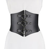 Women's Under Bust Waist Cincher Belts - Black - Round - Waist 60-80cm - PU Leather - image 27