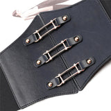 Women's Under Bust Waist Cincher Belts - Black - Round - Waist 60-80cm - PU Leather - image 22