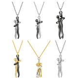 Hugging Couple Necklace Large - Silver - Hug Necklace - Large - Alloy - image 1