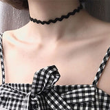 Women's Black Goth Choker Necklace - Black 1 - cn12x02 / Choker Necklace - Polyester/Lace/PU Leather - image 22