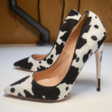 Women's High Animal Print Stilettos Flock - Green - 1 / 12cm / Stilettos - 42 B - PU Suede Leather - image 6