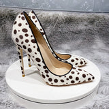 Women's High Animal Print Stilettos Flock - Green - 1 / 12cm / Stilettos - 42 B - PU Suede Leather - image 8