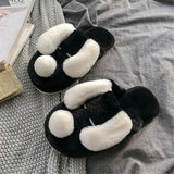 Women's Cute Animal Cartoon Dog Slippers - Black/White - Slippers - XXL - Plush/Rubber - image 9