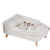 Luxury Dog Cat Raised Chaise Lounge - White - 1 / Chase Pet Lounge / Medium - Plush - image 22