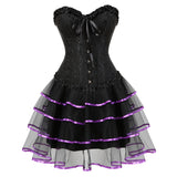 Women's Victorian Corset Dress 2Pcs Set - Black - 1 / Corset / Black Skirt - 6XL - Polyester - image 25