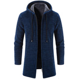Men's Winter Warm Zip Up Hoodie Jacket - Light Grey - Hooded Jacket - 4XL 90-100kg - Polyester Cotton - image 28