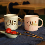 Mr and Mrs Coffee Mugs Bridal Gift-Set - White/Black - Mr and Mrs 2 Cup Set - 400ml - Ceramic - image 28