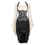 Women's Steampunk Top Corset Skirt Set - White - 1 / Steampunk / Shirt - 6XL - Polyester - image 32