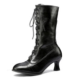 Women's Victorian Style Lace Up Boots - Black - 1 /  A / Boots - 46 B - PU Leather - image 13