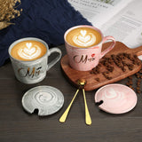 Mr and Mrs Coffee Mugs Bridal Gift-Set - White/Black - Mr and Mrs 2 Cup Set - 400ml - Ceramic - image 30