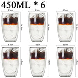 Glass Double Wall Borosilicate Mug Sets - Clear - 450ML 6PCS Coffee Cup Set - Borosilicate Glass - image 19