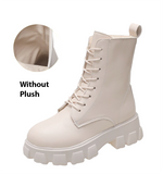 Funki Buys | Boots | Women's Lace-up Chunky Combat Boots - Black - Ankle / With Plush Inner / 43 B / PU Leather - image 49