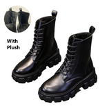Funki Buys | Boots | Women's Lace-up Chunky Combat Boots - Black - Ankle / With Plush Inner / 43 B / PU Leather - image 47