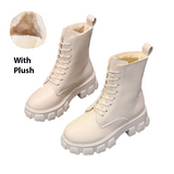 Funki Buys | Boots | Women's Lace-up Chunky Combat Boots - Black - Ankle / With Plush Inner / 43 B / PU Leather - image 50