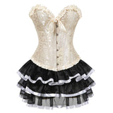Women's Victorian Corset Dress 2Pcs Set - Black - 1 / Corset / Black Skirt - 6XL - Polyester - image 14