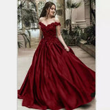 Women's Elegant Long Satin Ball Gown - Blue - Elegant Evening Gown - 28W - Satin - image 8