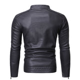 Men's Women's Slim PU Leather Jacket - Black - Jacket - 4XL - PU Leather - image 13