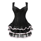 Women's Shoulder Strap Corset Dress - Pink - 1 - Corset Skirt Set - 6XL - Polyester - image 2