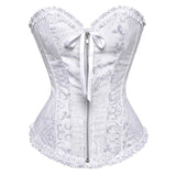 Women's Pretty Overbust Corset Bustier - Black - 819 / Front Clip / Corset - 7XL - Polyester - image 36