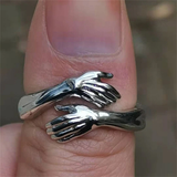 Unisex Adjustable Holding Hands Hug Ring - Gold 1 - Hug Ring - One Size - Zinc Alloy - image 24