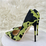 Women's High Animal Print Stilettos Flock - Green - 1 / 12cm / Stilettos - 42 B - PU Suede Leather - image 47