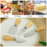Funki Buys | Cheese Knives | Wood Handled 4 Pcs Set - Beige / 4 Piece Cheese Knife Set / Wood - image 15