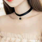 Women's Black Goth Choker Necklace - Black 1 - cn12x02 / Choker Necklace - Polyester/Lace/PU Leather - image 19