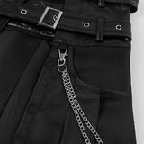 Men's Long Gothic Buckle Strap Half Skirt - Black - Unisex Punk Skirt - 5XL - Polyester - image 2